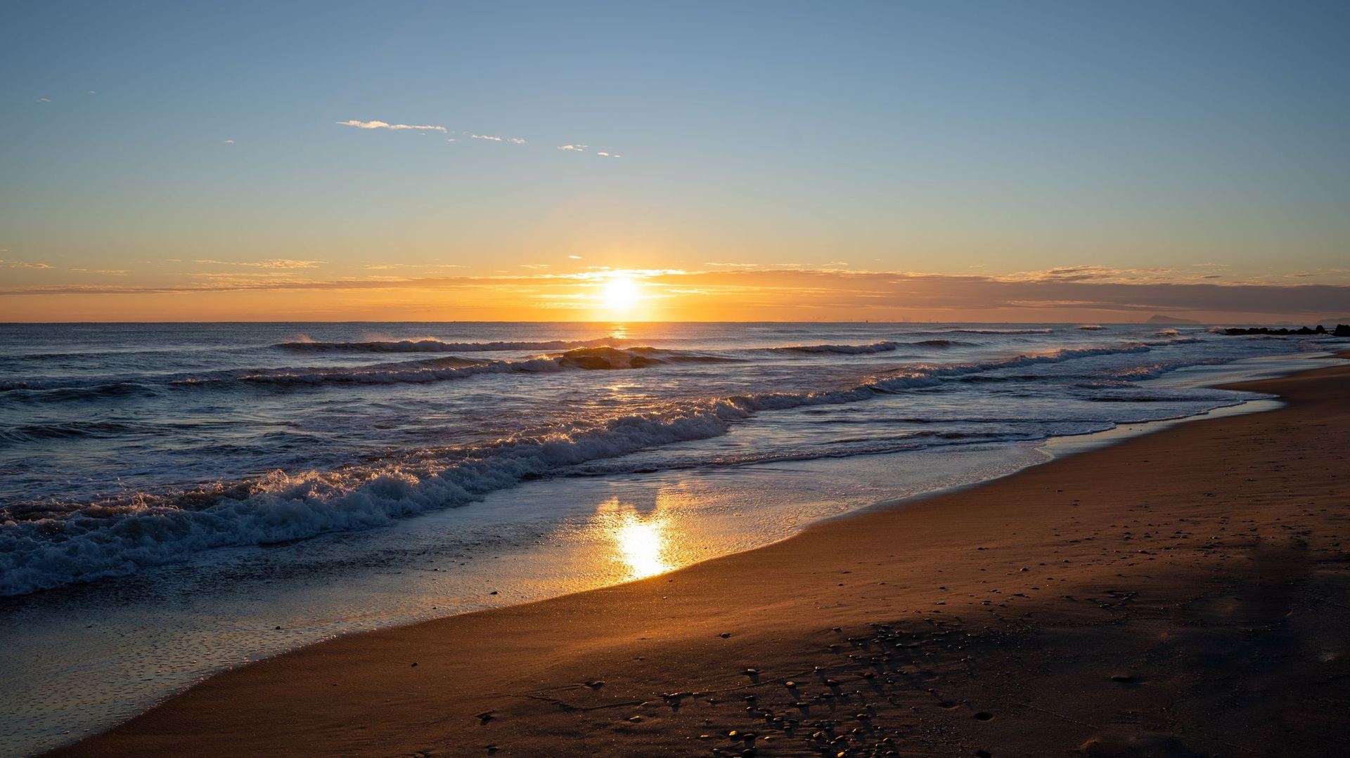 Sunrise over a beach in Crete