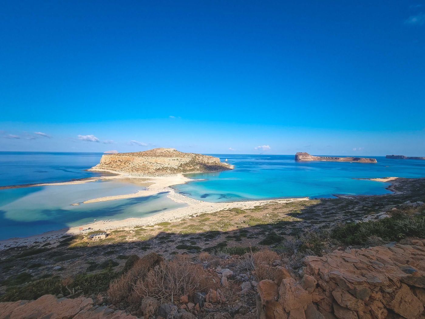 Empty turquoise beach in January