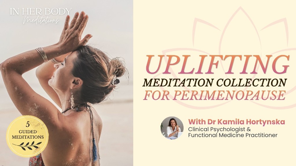 Cover: Uplifting Meditation Collection for Perimenopause, five guided meditations